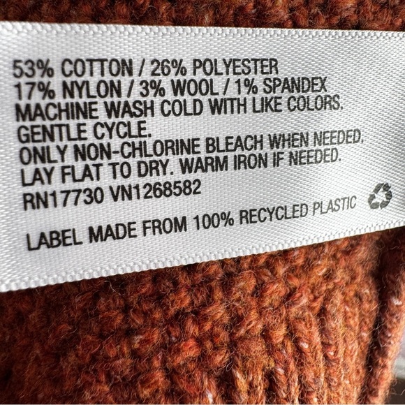 NEW Nili Lotan x Target size XL Sweater Rusty Orange Brown Cabled Cardigan - Picture 8 of 10